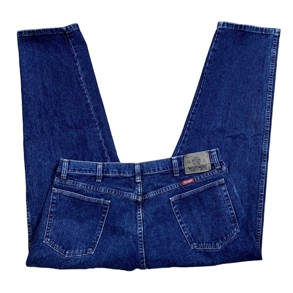 Vintage Wrangler Tapered‎ Dark Wash Blue Jeans Size 40 x 30 - Made in the USA